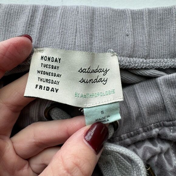 Anthropologie Saturday Sunday Gray Leopard Print Loungewear Pants Women's Size S - Picture 8 of 13